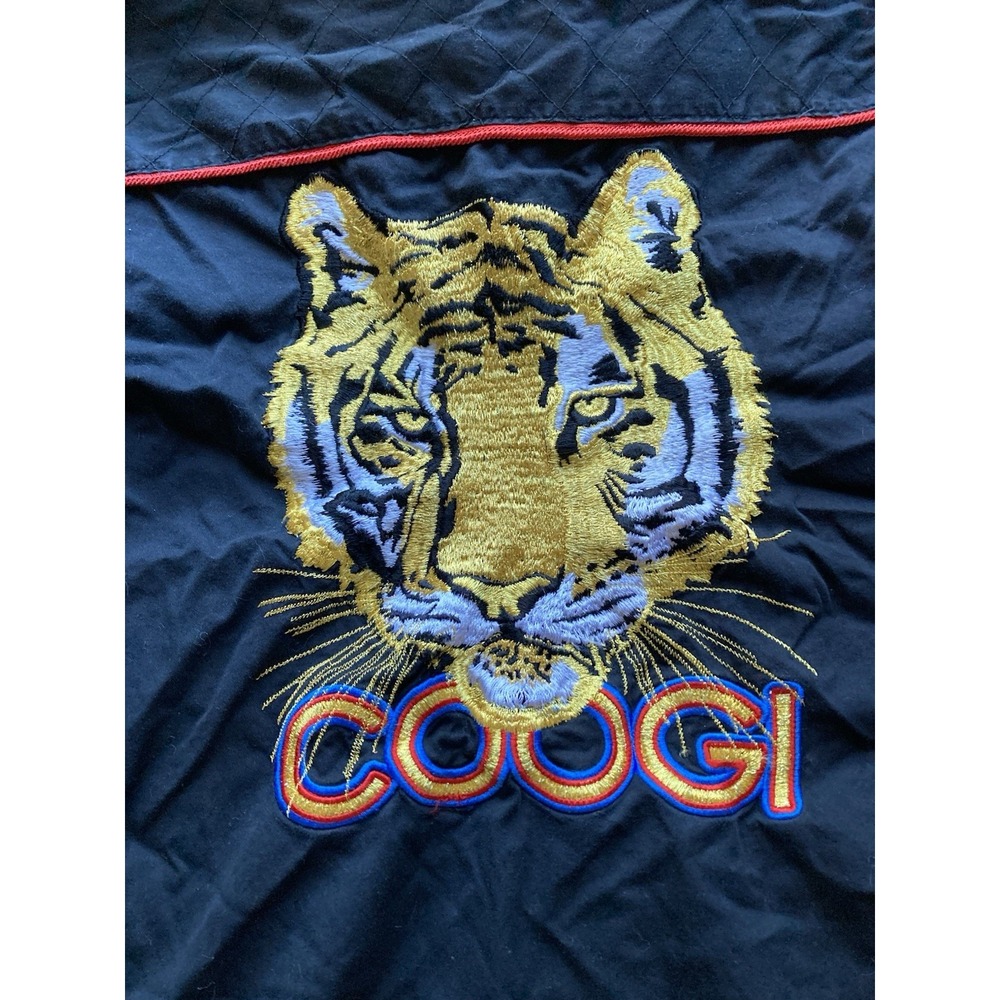 VTG Coogi Military Tiger Shirt Mens Size XL Button Up Long Sleeve Black Y2K - Picture 7 of 11